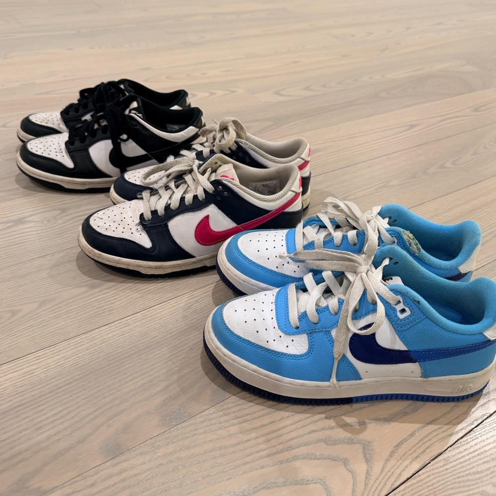 3 Pairs - Kids Nike Dunks sneakers all size 4